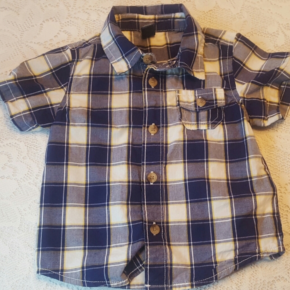 Old Navy Other - OLD NAVY 6-12 MONTH BLUE WHITE PLAID EUC